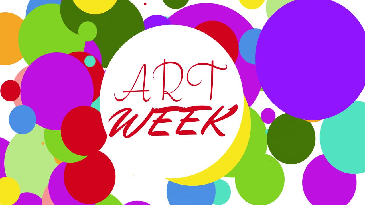 예술 주간 의 애니메이션 과  ⁇  바탕 을  ⁇ 고 있는 생생 한 색 ⁇  의 점 들