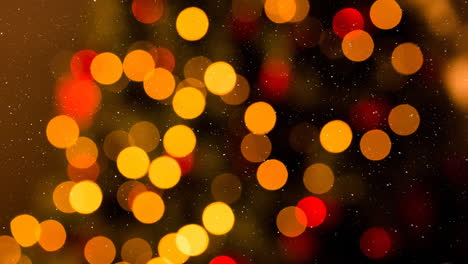 nieve cayendo y luces de navidad