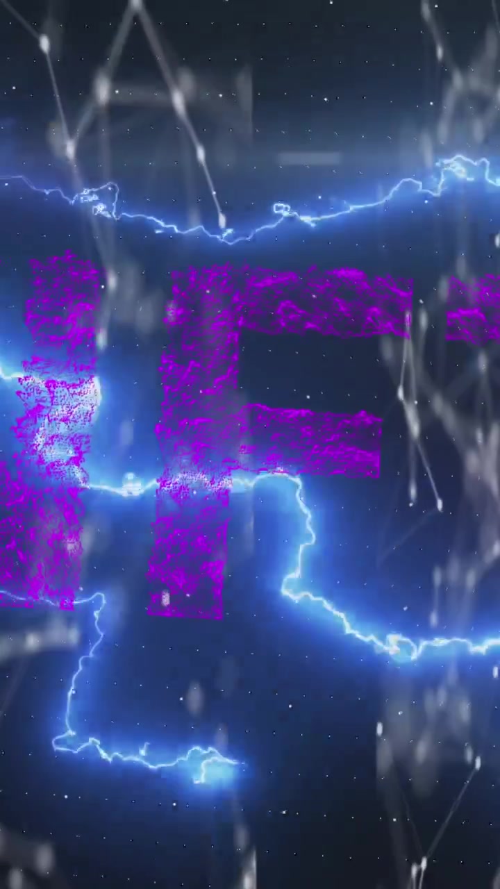 Animazione di onde, NFT, connessioni e luci su sfondo nero