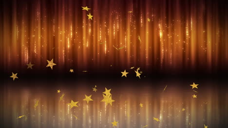 animation of light trails and stars on black background