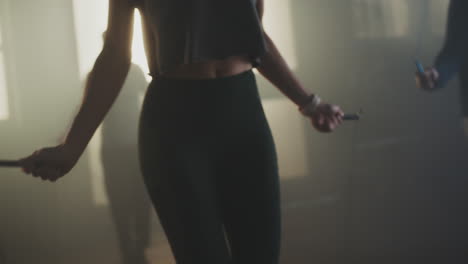 woman jumping rope