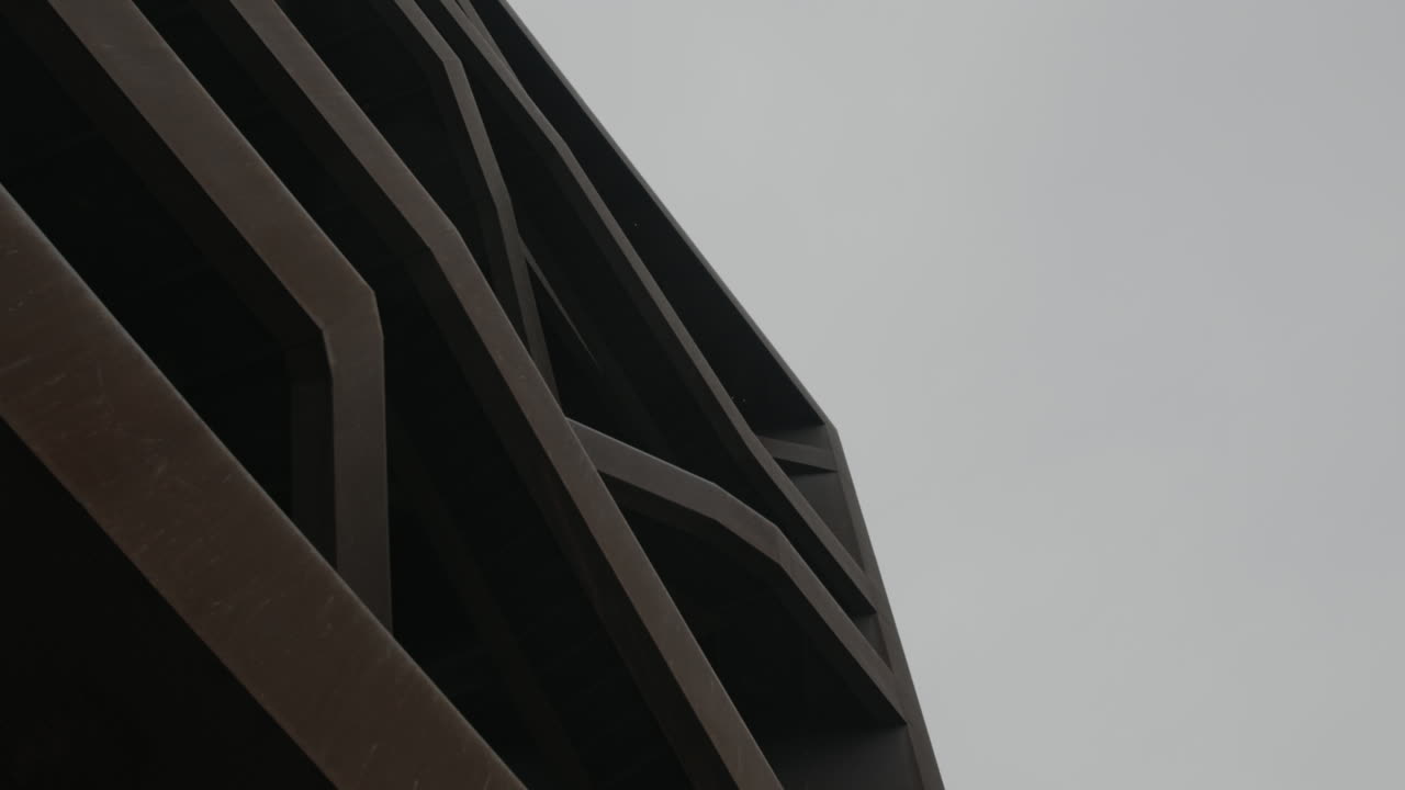 Abstract, geometric steel stairway construct