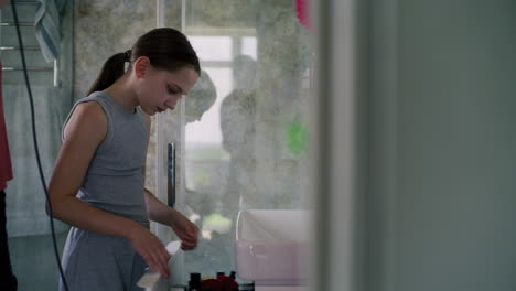 mother and daughter in the bathroom