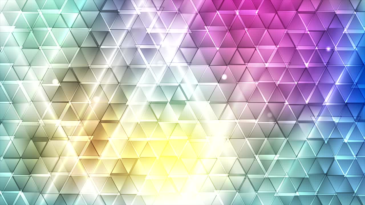 brillantes triángulos tecnológicos abstractos coloridos animación de video