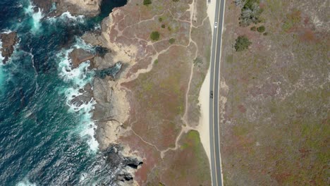 top down view of highway coastal line, shore line of high way 1