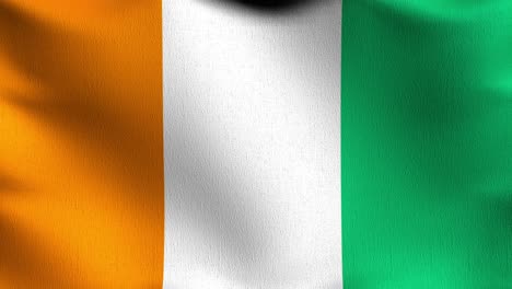 cote divoire or ivory coast national flag blowing in the wind isolated. official patriotic abstract design. 3d rendering illustration of waving sign symbol.