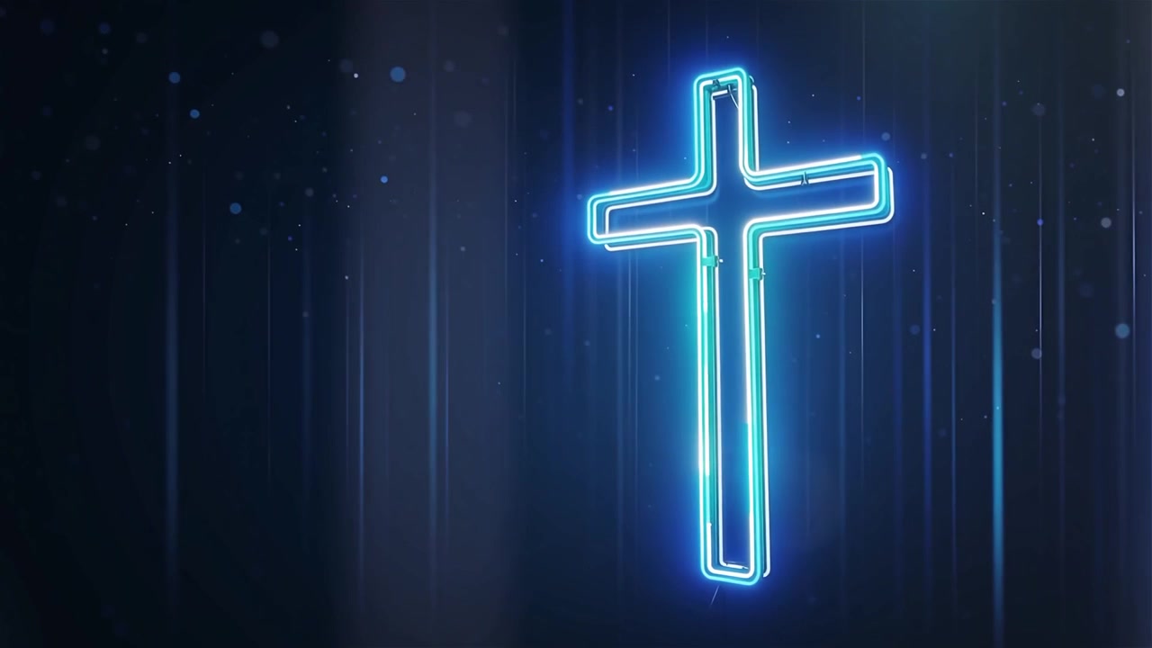 Croce Cristiana Luce Celestiale Sfondo per il Culto.