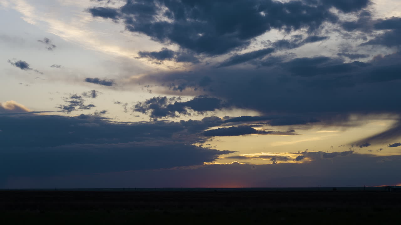 Dramatic Sunset Sky over Flat Plains