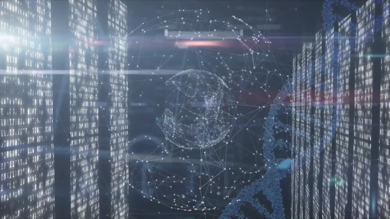 Animation of data processing over globe