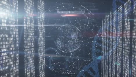 animation of data processing over globe