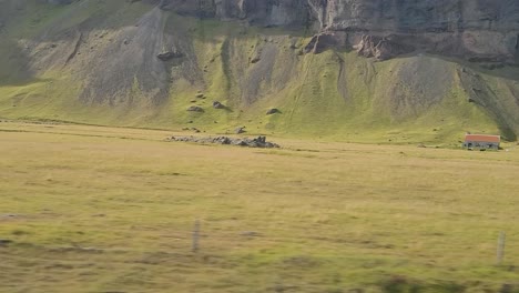 Paisaje-Verde-De-Islandia-Desde-Un-Vehículo