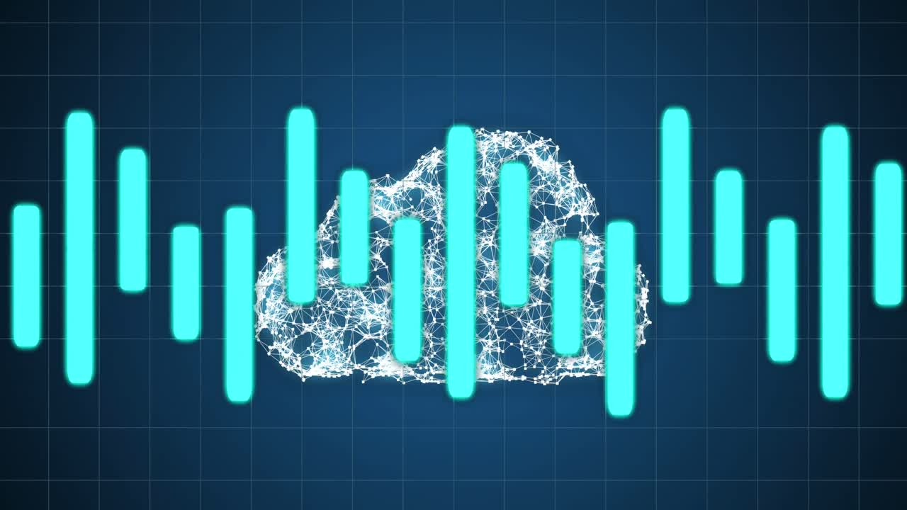 animación de gráficos y cerebro sobre fondo de la marina