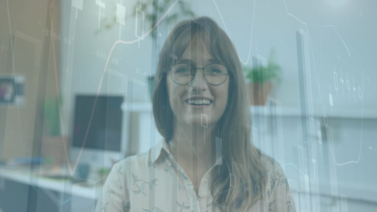 Animation of network of connections over businessman using smartphone