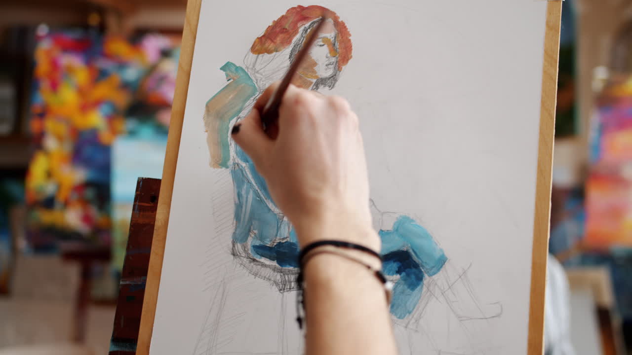 artista pintando un retrato