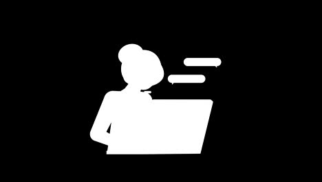 mujer centro de llamadas, centro de contacto usando auriculares