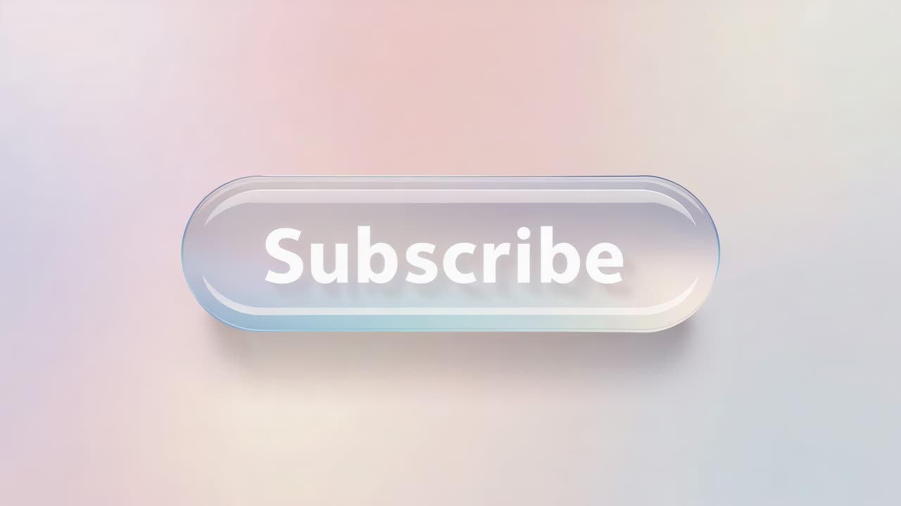 Starting playback, 3D CTA morphing into hollow blue ring on pastel backdrop, showing Subscribe text