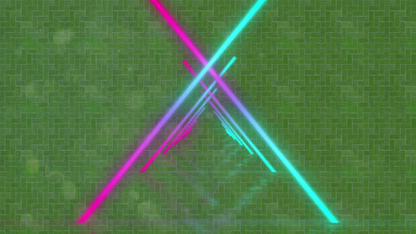 animación de coloridas formas geométricas múltiples en un fondo verde