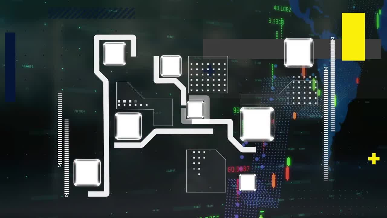 Animation of digital interface and data processing