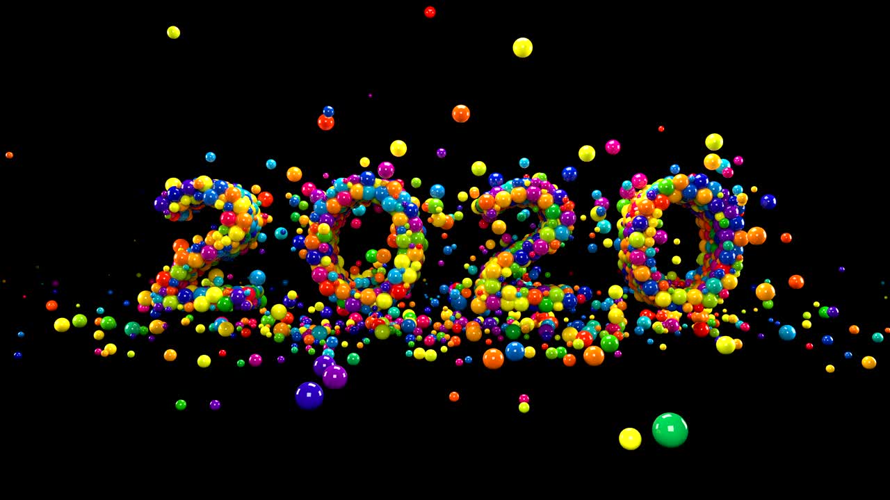 Biglietto d'auguri di Capodanno 2020. Sfondo glitter oro. Loop.
