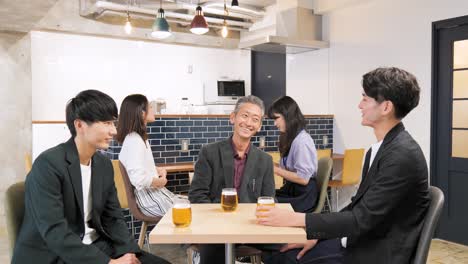 people eating food in a trendy cafeteria