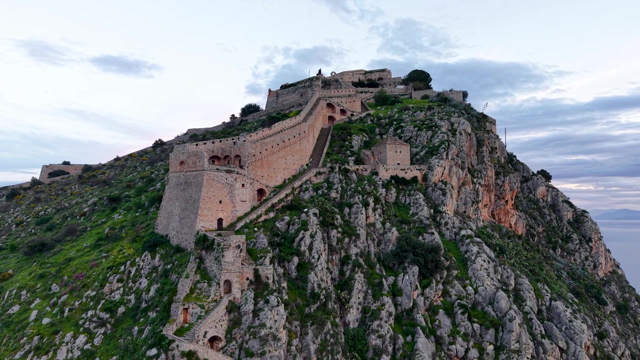 Veduta aerea della Fortezza di Palamidi, Nauplia, Peloponneso, Grecia