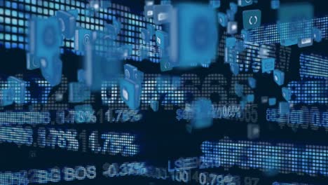 internet icons and symbols flying upwards