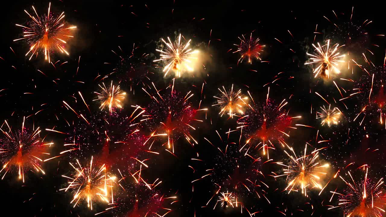 Fireworks background party celebration light with golden sparkles and colorful shining for birthday