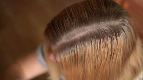 close-up of hair dryer, concept cut salon, female stylist