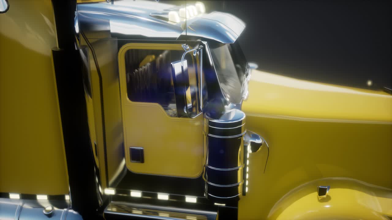 스튜디오에서 밝은 미국 트럭 트랙