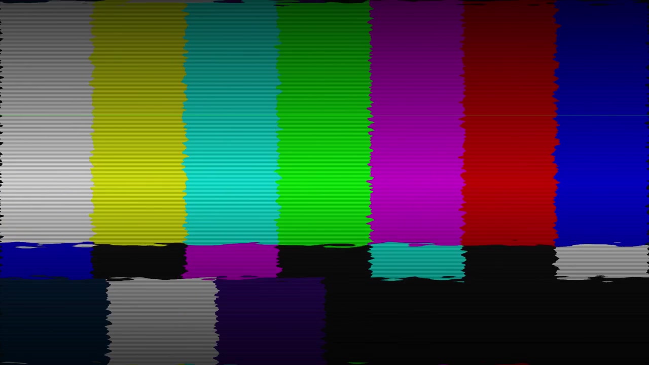 Analog Television Test Pattern with Glitch and Signal Interference