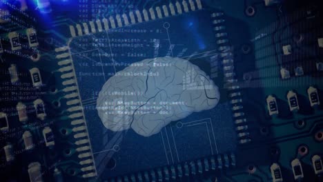 animation of brain with technology and data processing