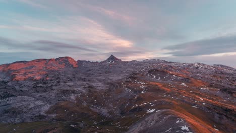 sunset timelapse view of pic d anie from pic d arlas in french spain border pyrenees mountains fall autumn season with snowy peaks