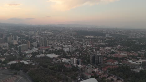 partly overcast afternoon in southern mexico city, drone footage