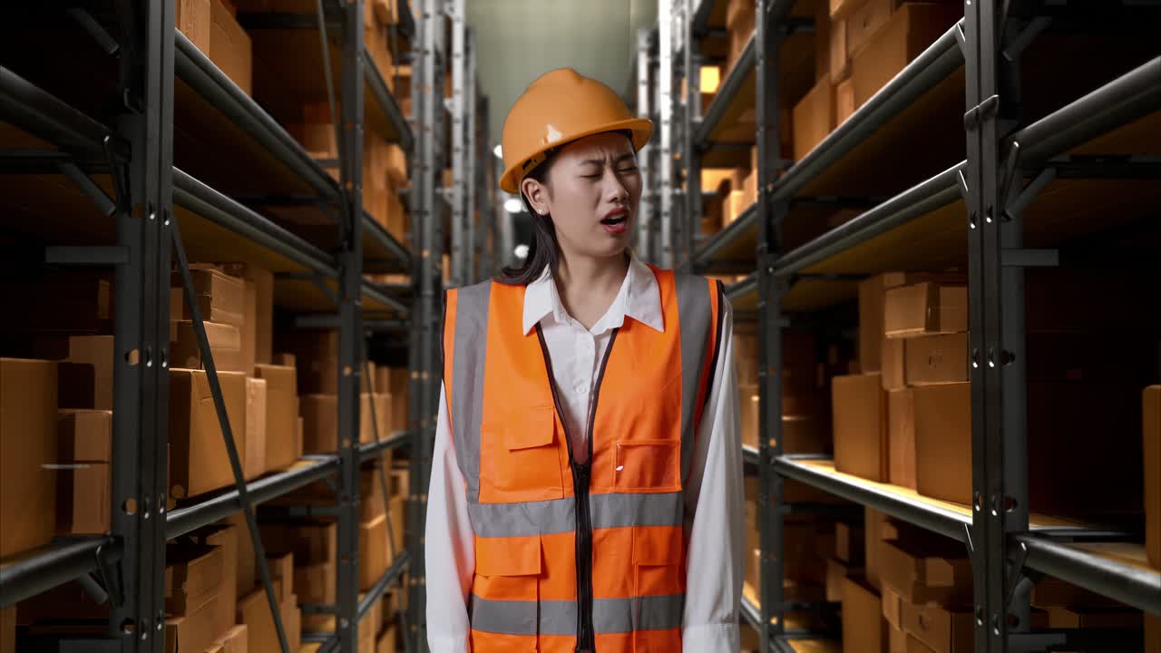 trabajador de almacén frustrado