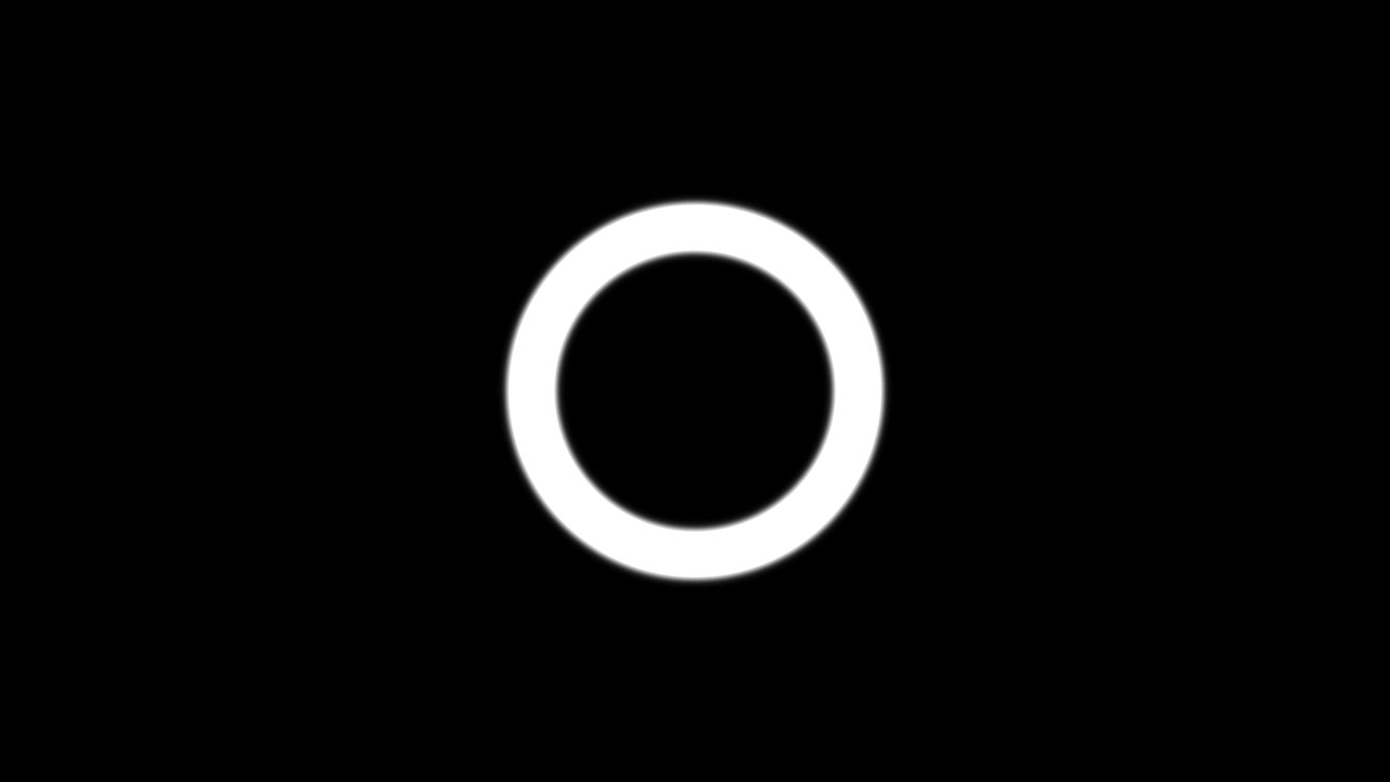 Animated White Ring Expanding and Contracting on Black Background