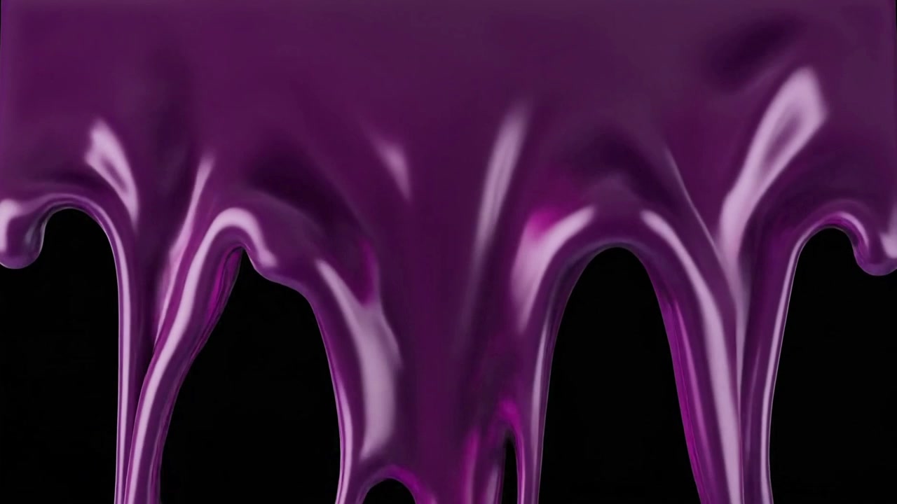 Thick Purple Liquid Dripping Down Against a Black Background