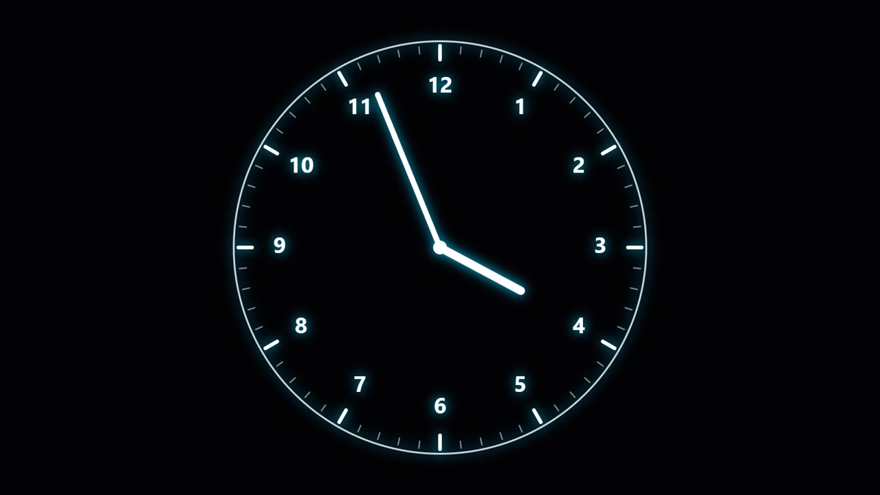 Glowing Digital Clock Face Counting Down Time