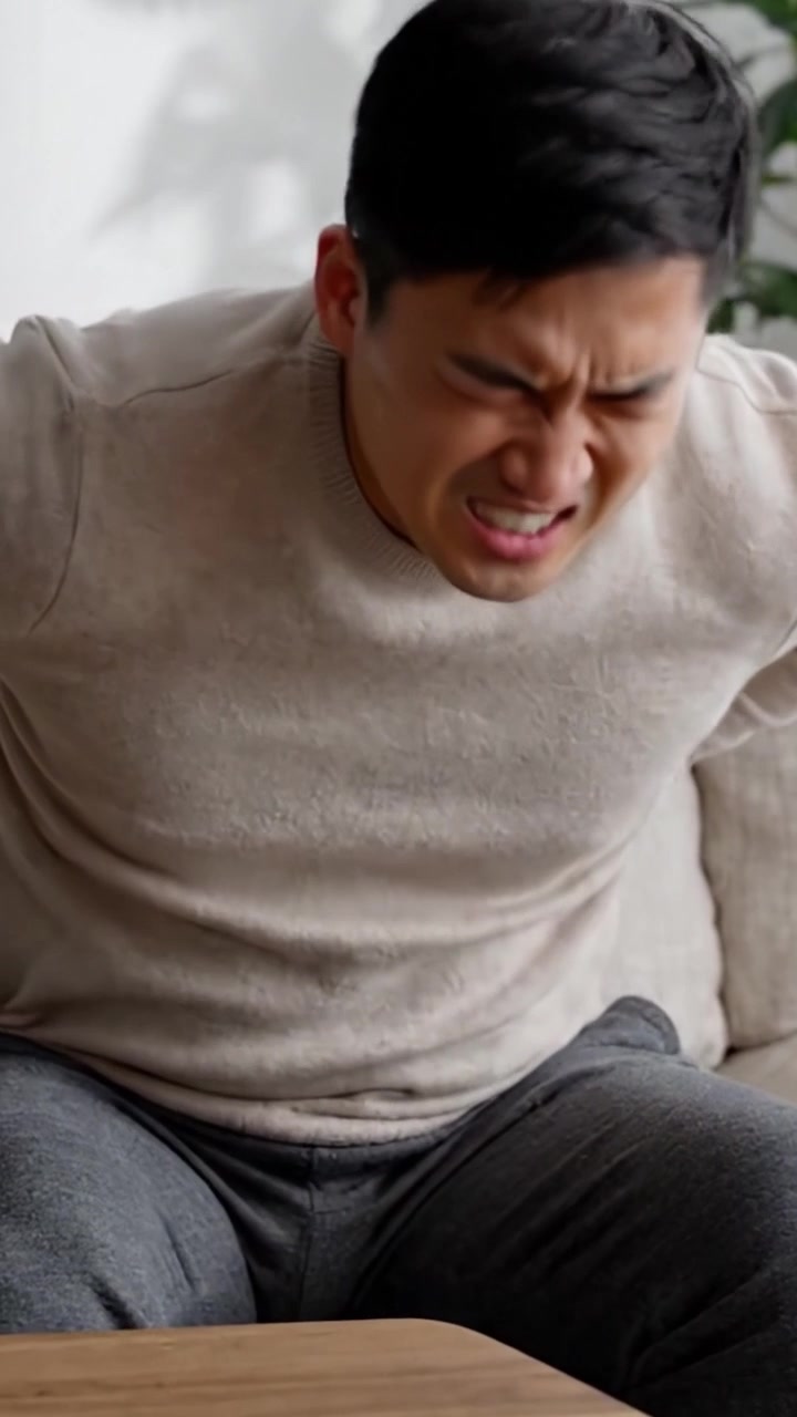 Man Experiencing Discomfort While Sitting: Capturing the Struggles of Back Pain and Physical Distress in Daily Life