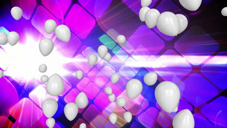 animación de globos flotando sobre las luces de la discoteca