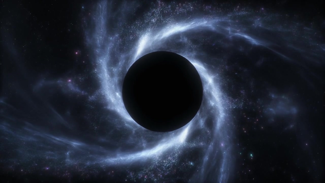 Black Hole Surrounded by Glowing Accretion Disk in Deep Space