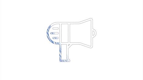 megaphone icon in hand draw style. motion graphics