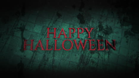 macabre setting: halloween greetings splashed in blood on grunge