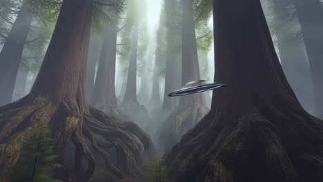 ufo encounter in a mystical giant forest