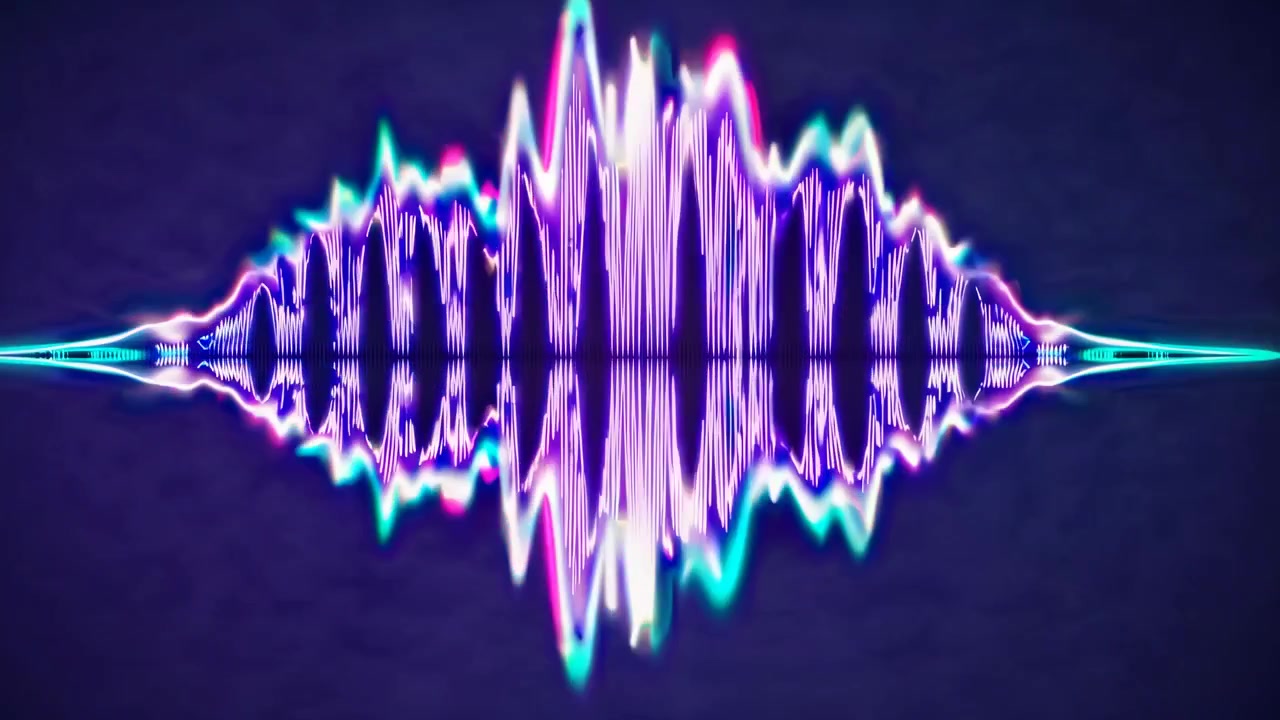 Abstract Digital Sound Wave Visualization with Vibrant Colors