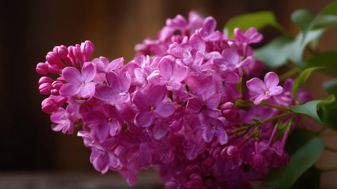 Bunga Lilac Cerah Memamerkan Kelopak Ungu Subur Mereka, Ditangkap dalam Susunan Indah dengan Latar Belakang Lembut, Ideal untuk Inspirasi dan Dekorasi Bunga