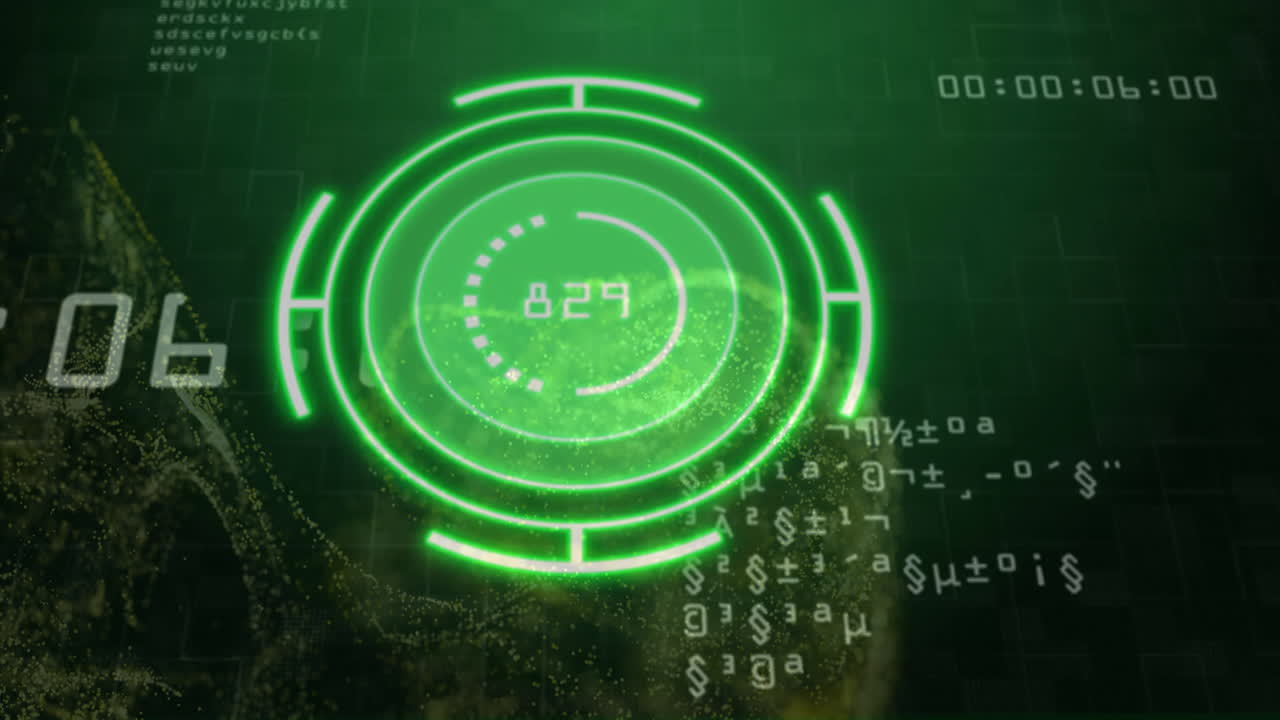 animación del escaneo del alcance sobre el procesamiento de datos