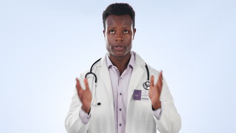 Praying,-stress-and-black-man-doctor-with-anxiety