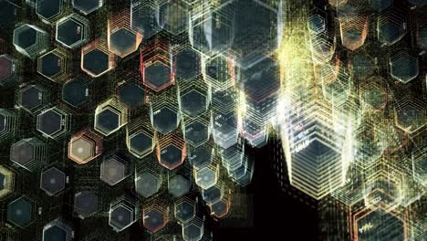 visualización de datos hexagonales abstractos