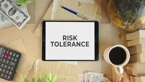 risk tolerance displaying on finance tablet screen