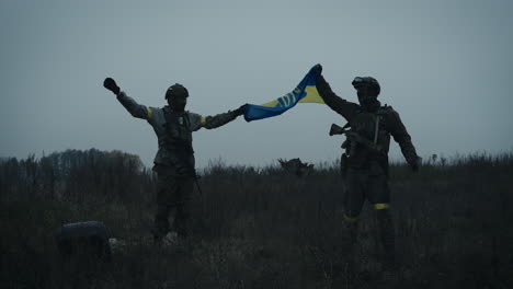 ukrainian soldiers celebrating victory